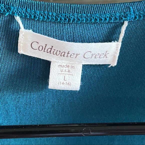 Coldwater Creek teal tank top size large 14/16 - Picture 3 of 4